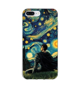 Iphone 7 Plus ve 8 Plus Uyumlu Berserk The Starry Night Tasarımlı Şeffaf Telefon Kılıfı