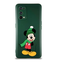 Realme 7 Pro Soft Premier Kapak Mickey Mouse-G Tasarımlı Silikon Kılıf - Yeşil (Şeffaf)