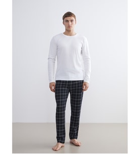 LC WAIKIKI Siyah Standart Kalıp Ekose Erkek Pijama Alt