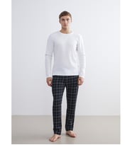 LC WAIKIKI Siyah Standart Kalıp Ekose Erkek Pijama Alt