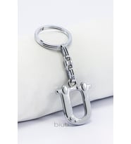 Gümüş Renkli Küçük Metal Ü Harfi Anahtarlık / Harfli Çanta Süsü