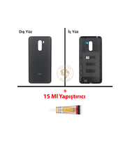 Poco F1 Siyah Arka Pil Kapağı Batarya Kapağı Lazer Kesim Back Cover