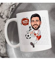 Kişiye Özel Erkek Kaleci Karikatürlü Bardak