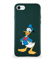 Apple iPhone 8 Soft Premier Kapak Donald Duck-C Tasarımlı Silikon Kılıf - Yeşil (Şeffaf)