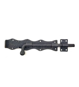 Antika Tarz Dekoratif Pirinç Dövme Kapı Sürgüsü - 20cm, Oksit