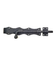 Antika Tarz Dekoratif Pirinç Dövme Kapı Sürgüsü - 20cm, Oksit