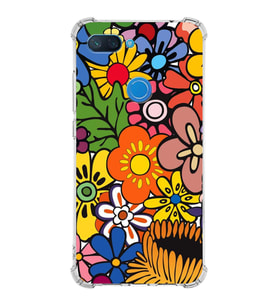 PrintiFy Xiaomi Mi 8 Lite Uyumlu Retro Color 2 Baskılı Şeffaf Köşe Korumalı Antişok Kılıf