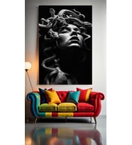 MEDUSA PORTRESİ V2 Ev Duvar Salon Güzellik Salonu Ofis Dükkan Dekarasyon Kanvas Tablo (Çok Renkli)