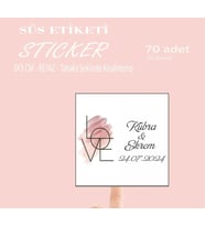 Etiket Söz Nişan Kına Nikah Düğün Şişe Ve Magnet Etiketleri Sticker 70 Adet