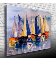 Yelkenliler Yağlıboya Kanvas Tablo 50 x 70