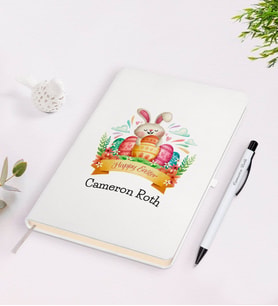 BK Gift Kişiye Özel Paskalya Bayramı Beyaz Defter ve Kalem Seti-10