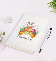 BK Gift Kişiye Özel Paskalya Bayramı Beyaz Defter ve Kalem Seti-10