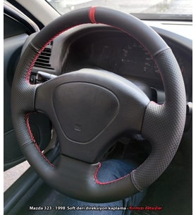 Mazda 323 1998 Araca Özel Direksiyon Kılıfı (SOFT NOKTA NAPA) (Karışık)