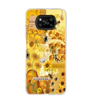 Poco X3 Pro / X3 NFC Uyumlu Sunshine Arı Kolaj Tasarımlı Şeffaf Telefon Kılıfı