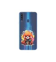 Samsung Galaxy A20S ile Uyumlu Splash Tilki Tasarımlı Şeffaf Silikon Kılıf