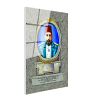 Tamperli Gerçek Cam Tablo Sultan II Abdülhamid Portresi Osmanlı Tablosu Duvar Dekoru
