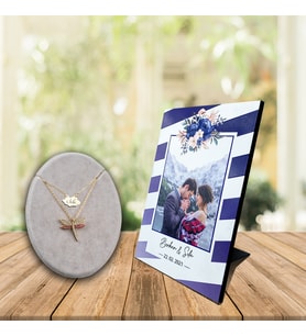 Kişiye Özel UV Baskılı Fotoğraflı Ahşap Çerçeve ve İsimli Ruby Yusufcuk  Kolye
