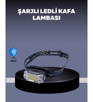 Usb Şarjlı Mini Led Kafa Feneri 50m Odak 150m Geniş Aydınlatm