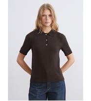 LCW Vision Kahverengi Polo Yaka Kadın Triko Kazak