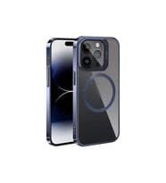 Apple iPhone 15 Pro Max Uyumlu Kılıf M-safe Şarj Özellikli Standlı Zore Klon Kapak (Lacivert)