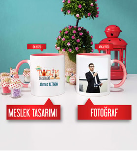 Tarih Öğretmeni Kupa Bardak Pembe Fotoğraflı