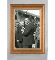 Altın Varaklı Paspartulu Çerçeveli Atatürk Tablo sd686