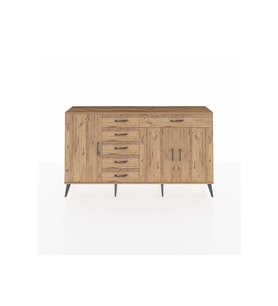 Arges Konsol 3 Raflı 6 Çekmeceli 3 Kapaklı 176x30x99 Çam-Çam