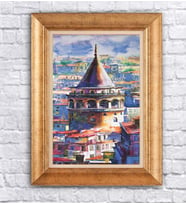 Altın Varaklı  Çerçeveli Paspartulu Tablo ndd1356 (Gold)