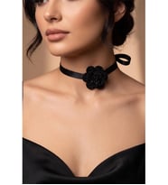 PARLAK TAŞLI ÇİÇEK CHOKER KOLYE