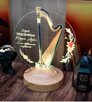 Arp Figürlü Kişiye Özel LED Lamba  Müzisyenler ve Müzik Öğretmenleri İçin Özel Tasarım Hediye