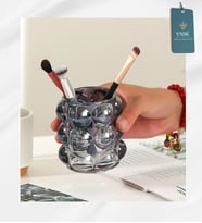 LUXURY  Bubble Cam Bardak & Mumluk & Fırça & Uçlu Kalem Tutucu (Füme)