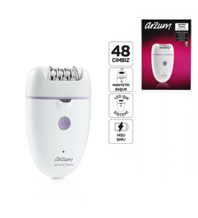 EPİLATÖR EPİLASYON CİHAZI 48 CIMBIZ MANYETİK BAŞLIK LED IŞIK SİSTEM - HIZLI ŞARJ AR5173-02 (5690)