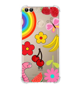 PrintiFy Huawei P Smart Uyumlu Water Color 5 Baskılı Şeffaf Köşe Korumalı Antişok Kılıf