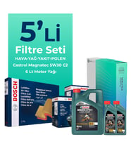 BOSCH Peugeot Expert 1.5 Dizel Filtre Bakım Seti Castrol Motor Yağlı (2017-2025) 5 Li