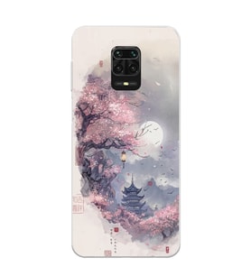 Xiaomi Redmi Note 9S - Redmi Note 9 PRO Uyumlu Sanatsal Manzaara Tasarımlı Şeffaf Telefon Kılıfı