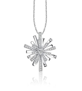 Swr Diamond Seri Elegant Design Kar Tanesi Kadın Gümüş Kolye