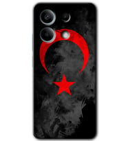 Xiaomi Redmi Note 13 5G Kılıf HD Desen Baskılı Kılıf - Black Ayyıldız