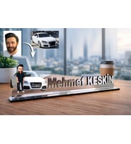 Kişiye Özel Kendi Aracınız İle Masaüstü İsimlik - 30 cm