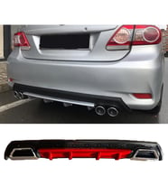 Toyota Corolla E170 Kırmızı Difüzör Çiftli Kare Egzoz Görünümlü D Tip Difizör 2012-2019