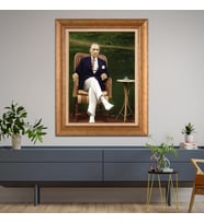 Altın Paspartulu Atatürk  Çerçeveli Tablo C546 (Gold)