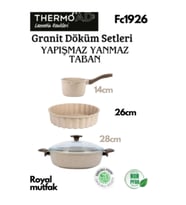 Thermoad 3'Lü Vizon Set (Sosluk&Sütlük-Tart Kalıbı-28 Cm Karnıyarık Tenceresi)
