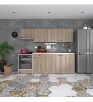 Kenzlife hazır mutfak seti nayakan crd 240 cm genişlik üst tezgahsız ankastre fırın modüllü (Karışık)
