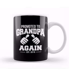 Funny Promoted To Grandpa Again 2020 Grandfather Kupa Bardak Porselen