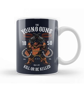 The Young Guns Cowboy Hat Boots Kupa Bardak Porselen