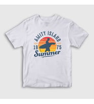 Presmono Unisex Çocuk Beyaz Summer Sörf Surf Surfing T-Shirt 514089tt