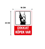 6 Adet Dikkat Köpek Var İzinsiz Girilmez Yapışkanlı Sticker Levha, 16x24, 20x30 (A4), 30x42 (A3) Cm Boyut Seçeneklerinde Folyo Baskı Sticker, Kişiselleştirilebilir Levha