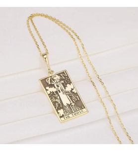 Kişiye Özel The Tower Tarot Kolye 925K Gümüş (Gold)