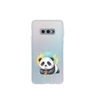 Samsung Galaxy S10e ile Uyumlu Splash Panda Tasarımlı Şeffaf Silikon Kılıf