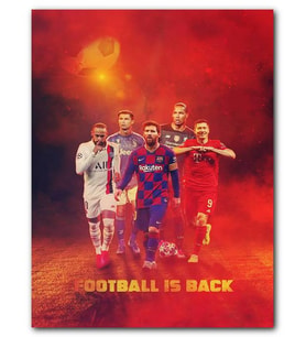 Cakatablo MDF (Ahşap) Tablo Neymar Ronaldo Messi Levandowski Virgil Duman