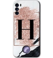 Reeder S19 Max Pro S Kılıf HD Desen Baskılı Arka Kapak - Pembe Mermer Desenli H Harfi